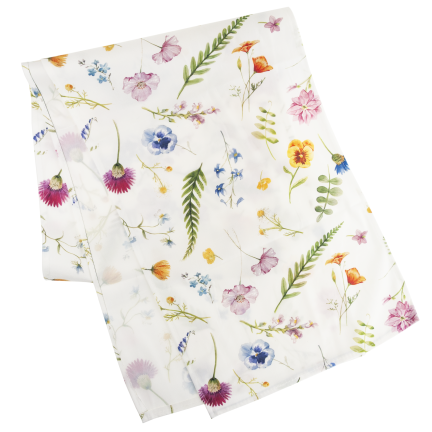 TG81317-1 Spring Velvet Table Runner, 34x180 cm, Elegant Floral Pattern