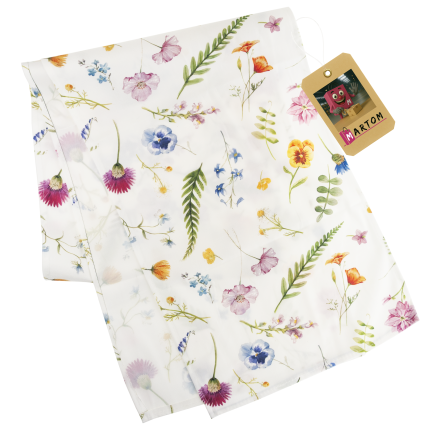 TG81317-1 Spring Velvet Table Runner, 34x180 cm, Elegant Floral Pattern
