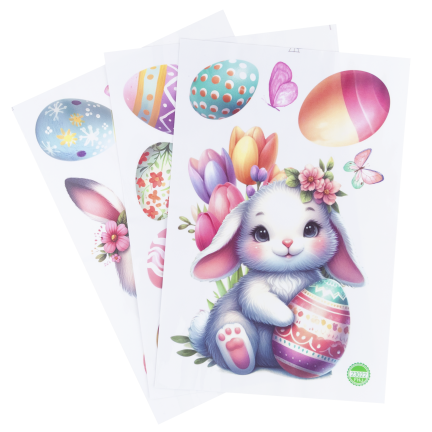 TG81320 NAKLEJKA WIELKANOCNA NA SZYBĘ 3 ARKUSZE/KPL