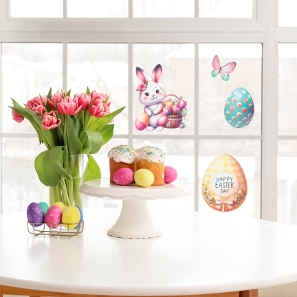 TG81320 NAKLEJKA WIELKANOCNA NA SZYBĘ 3 ARKUSZE/KPL