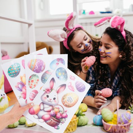 TG81320 NAKLEJKA WIELKANOCNA NA SZYBĘ 3 ARKUSZE/KPL