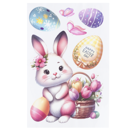 TG81320 NAKLEJKA WIELKANOCNA NA SZYBĘ 3 ARKUSZE/KPL