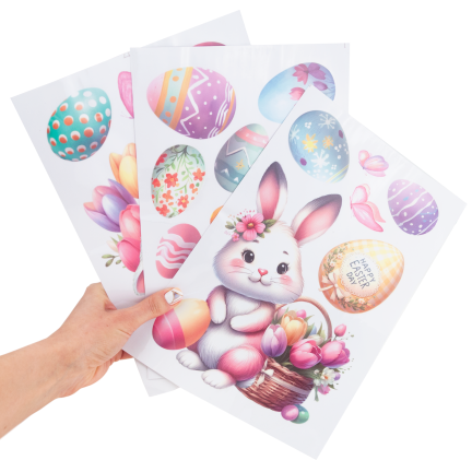 TG81320 NAKLEJKA WIELKANOCNA NA SZYBĘ 3 ARKUSZE/KPL