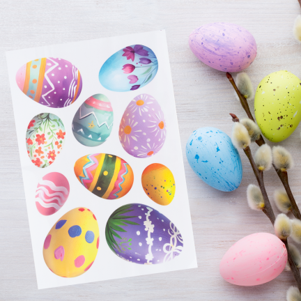 TG81320 NAKLEJKA WIELKANOCNA NA SZYBĘ 3 ARKUSZE/KPL