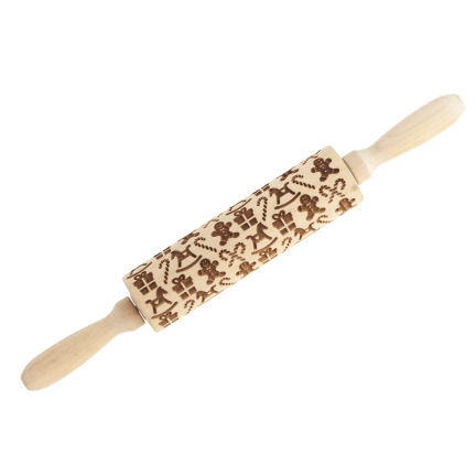 TG81336 DŘEVĚNÝ VÁLEČEK DEKORATIVNÍ VÁNOČNÍ RAŽBA