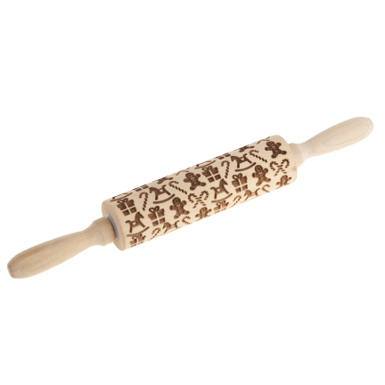 TG81336 DŘEVĚNÝ VÁLEČEK DEKORATIVNÍ VÁNOČNÍ RAŽBA