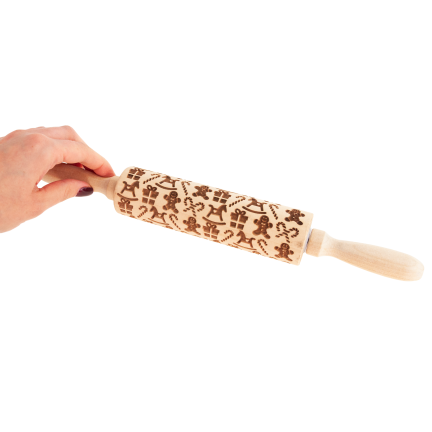 TG81336 DŘEVĚNÝ VÁLEČEK DEKORATIVNÍ VÁNOČNÍ RAŽBA