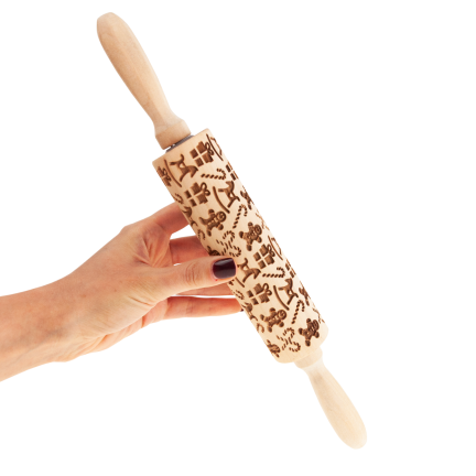 TG81336 DŘEVĚNÝ VÁLEČEK DEKORATIVNÍ VÁNOČNÍ RAŽBA