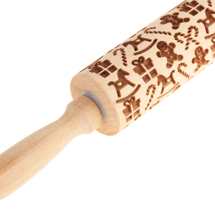 TG81336 DŘEVĚNÝ VÁLEČEK DEKORATIVNÍ VÁNOČNÍ RAŽBA