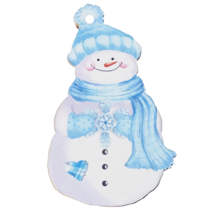 TG81338 SCHNEEMÄNNER ANHÄNGER HOLZKUGELN WEIHNACHTSDEKORATION