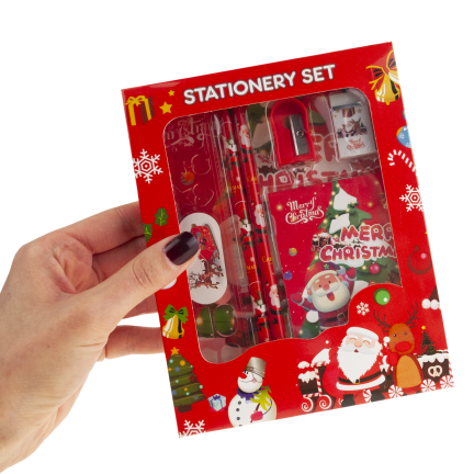 TG81339 Christmas school supplies set: ruler, pencils, notebook, pencil sharpener