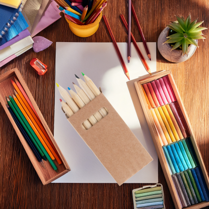 TG81341 BLEISTIFT BUNTSTIFTE 6PCS WERBEGESCHENKE KOSTENLOSER AUFDRUCK