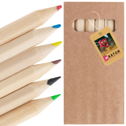 TG81341 BLEISTIFT BUNTSTIFTE 6PCS WERBEGESCHENKE KOSTENLOSER AUFDRUCK