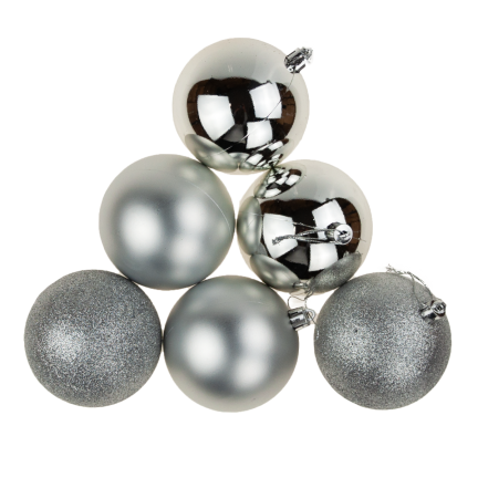 TG63172-1 SILVER BOMBES CHOINK SET 6cm 6PERSONEN NON-BREAKING CHOIN BOMBES