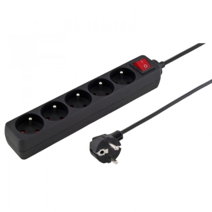 TL139 TITANUM ANTI-SURGE POWER STRIP 5 GAL. UZZ. ON. 3.0M ČERNÁ
