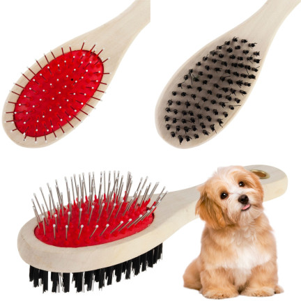 TM-00428 DOG CAT DUAL-SIDED BRUSH pro rozčesávání srsti