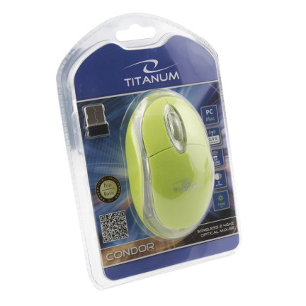 ES509Z CONDOR TITANUM BEZDRÁTOVÁ MYŠ USB ZELENÁ