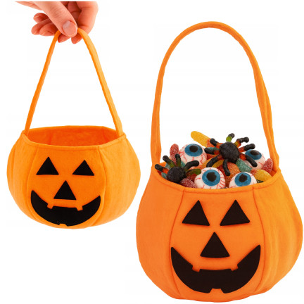 TG70241 KÜRBIS SÜSSIGKEITEN TASCHE HALLOWEEN WADERKO STOFF SÜSSIGKEITEN KORB