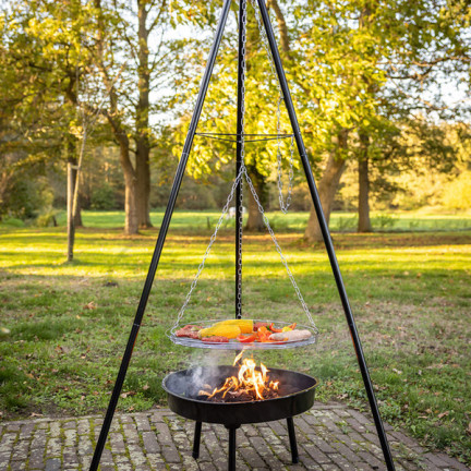TG72009 DREIBEIN MIT ROST GARTENGRILL FEUERSTELLE GARTENGRILL HÄNGEGRILL