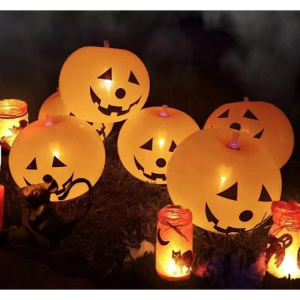 TG74159 HALLOWEEN BALLONS LED 5PC KÜRBISSE LEUCHTENDE ORANGE DEKORATIONEN