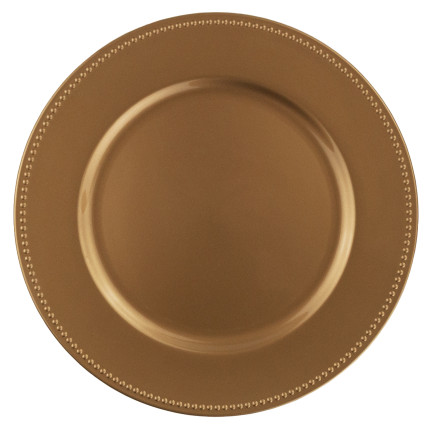 VEN8533 PODTALERZ RUNDER TELLER GOLD MIT DEKORATION 33CM TELLER