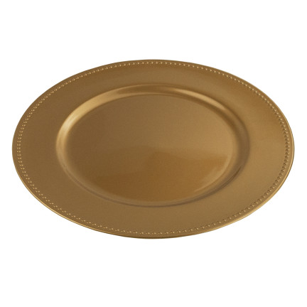 VEN8533 PODTALERZ RUNDER TELLER GOLD MIT DEKORATION 33CM TELLER