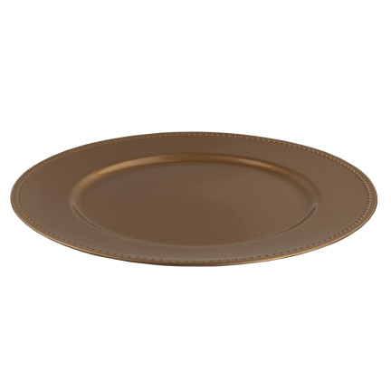 VEN8533 PODTALERZ RUNDER TELLER GOLD MIT DEKORATION 33CM TELLER