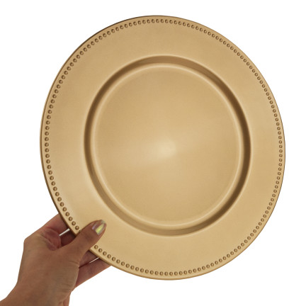 VEN8533 PODTALERZ RUNDER TELLER GOLD MIT DEKORATION 33CM TELLER