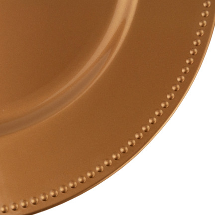 VEN8533 PODTALERZ RUNDER TELLER GOLD MIT DEKORATION 33CM TELLER