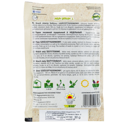 W0746 SCHALERBSE SECHS WOCHEN ALTES SAATGUT 50G SCHNELLE ERNTE