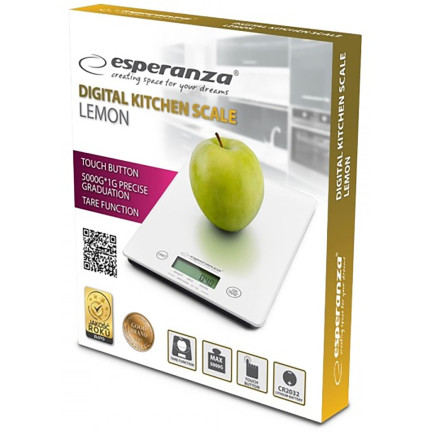 EKS002W Küchenwaage Zitrone weiß esperanza