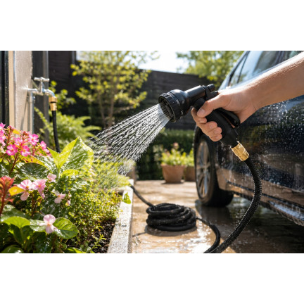 TG56056 Flexible, Stretchable Garden Hose, 22.5 m, with Spray Nozzle