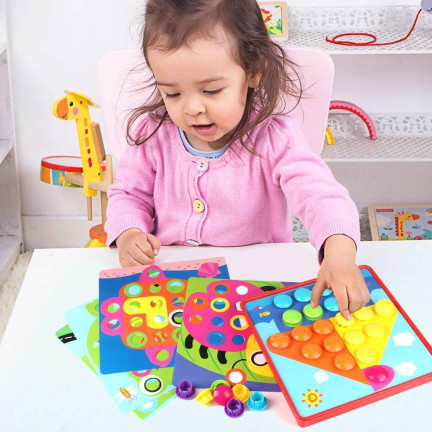 TG67283 GESCHMACKSPUZZLE PÄDAGOGISCHE MOSAIK PILZE PUZZLES STIFTE MONTESSORI SPIEL