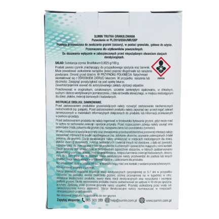 Granular poison for mice, rodents, and rats, 25 ppm, Sumin box, 480 g (4 x 120 g)