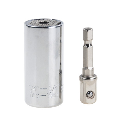 XJ3445 UNIVERSAL-Steckschlüssel 7-19 mm 1/4-3/4 + BIT-SOCKEL FÜR ANTRIEB
