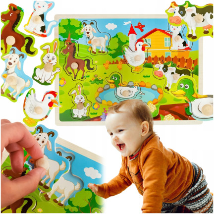 TG67287 PÄDAGOGISCHE BAUERNHOF PUZZLE-BLÖCKE FÜR KLEINKINDER