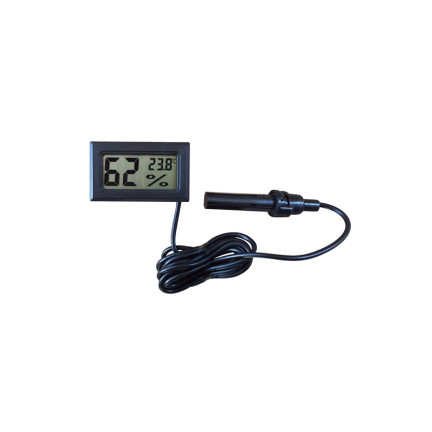 ZW9 ELEKTRONICKÝ LCD TEPLOMĚR S HODINAMI NA PANELU SONDY