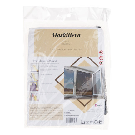 ZZ81 Moskitonetz Fenster-Insektenschutz 150x180 + RPE schwarz Moskitoschutz