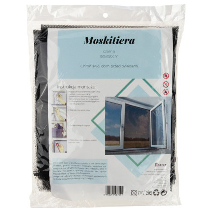 ZZ82 Moskitonetz für Fenster 150x150 +RPE schwarz mückenabweisend