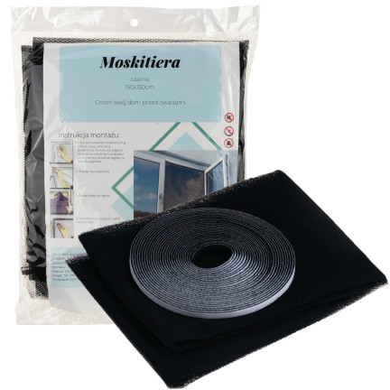 ZZ82 Moskitonetz für Fenster 150x150 +RPE schwarz mückenabweisend