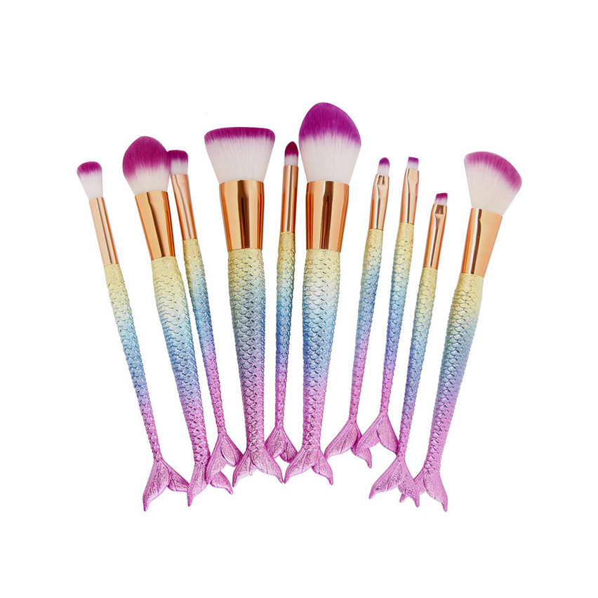 ZZ27 Make-up-Pinsel 10-teiliges Meerjungfrau-Set