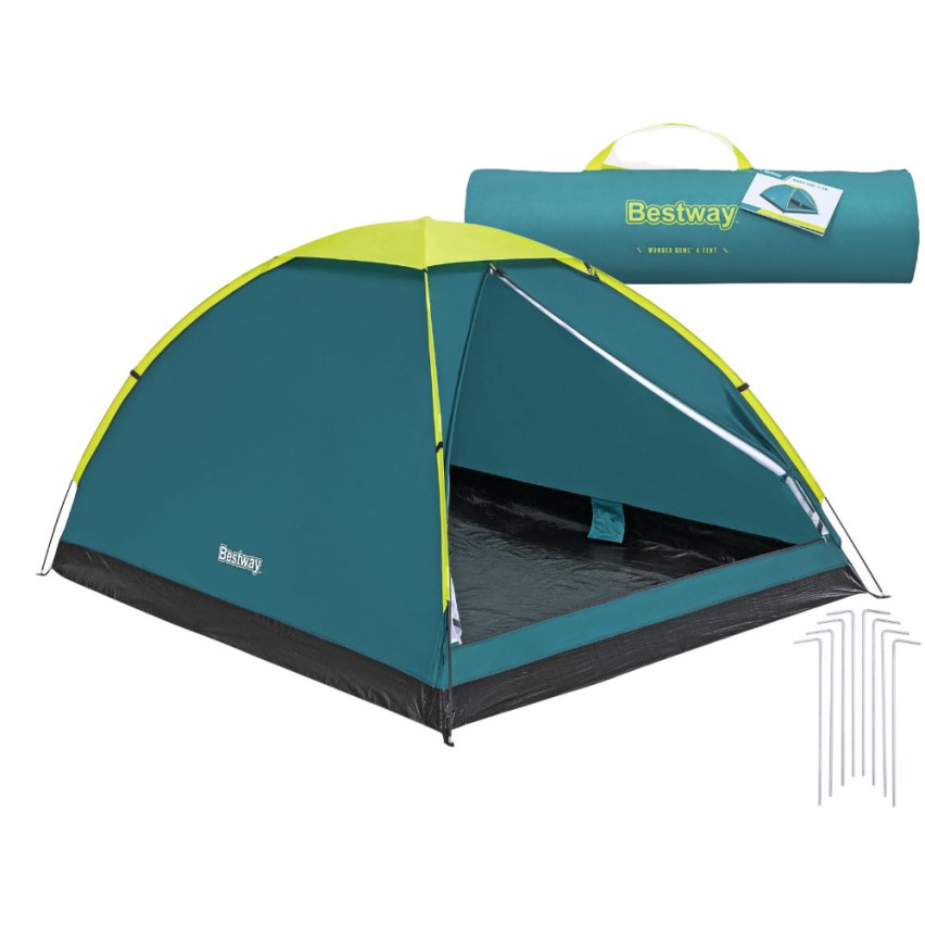 68143 4-Personen Tourenzelt, Campingzelt mit Außenzelt, Apsis, Bestway Wander Dome, 68143