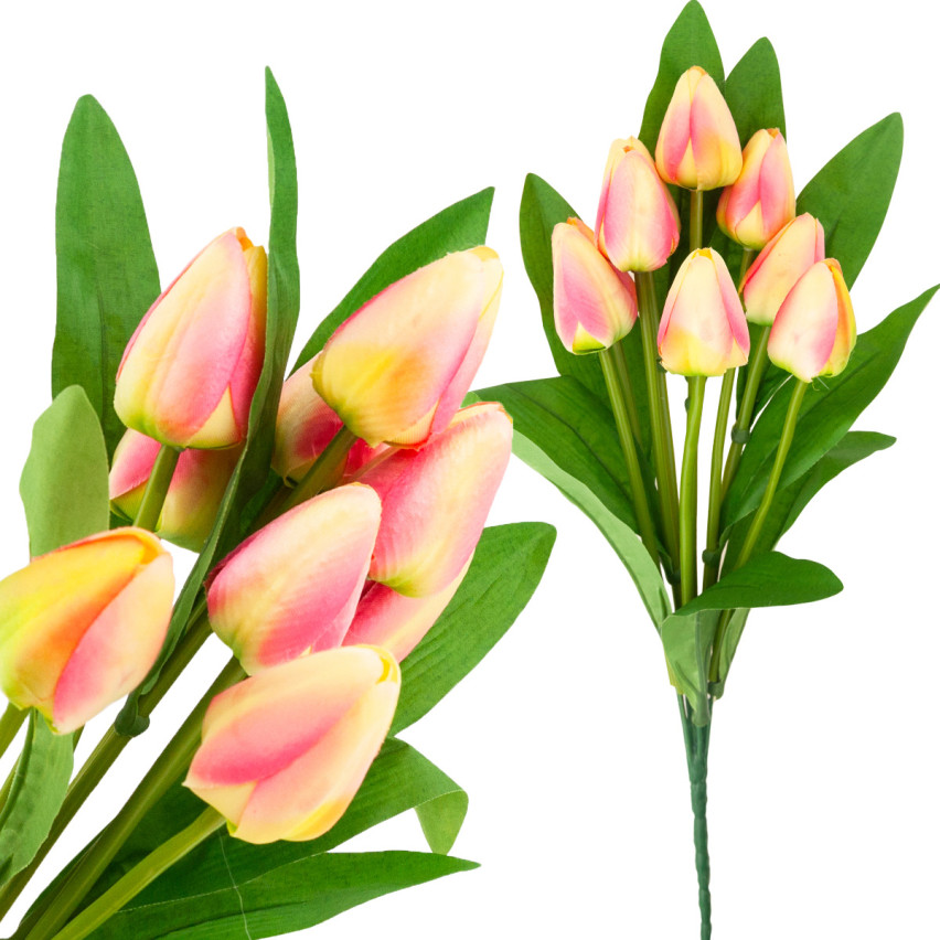 CV26813-4 TULPE GROSSER TULPENSTRAUSS X9 KUNSTBLUMEN TULPEN IM STRAUSS ROSA