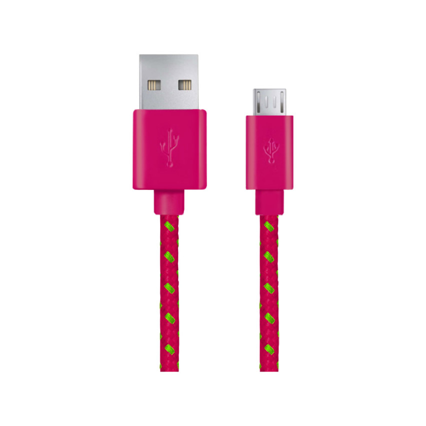 EB175PG ESPERANZA MICRO USB 2.0 A-B M/M 1,0M OPLETENÝ KABEL RŮŽOVÝ