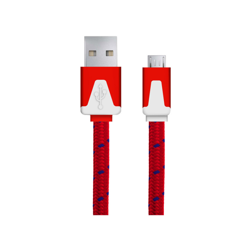 EB176R ESPERANZA MICRO USB 2.0 A-B M/M 1,0M PLOCHÝ OPLETENÝ KABEL ČERVENÝ