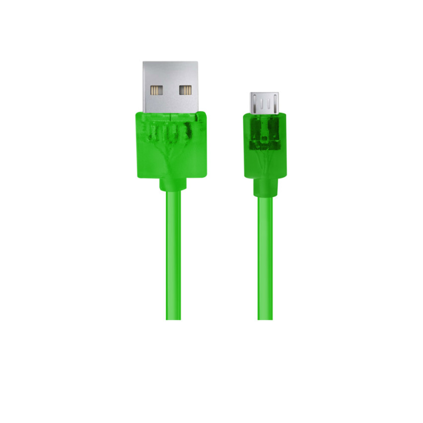 EB185G ESPERANZA MICRO USB 2.0 A-B M/M KABEL 1,5 M ZELENÝ TRANSPARENTNÍ