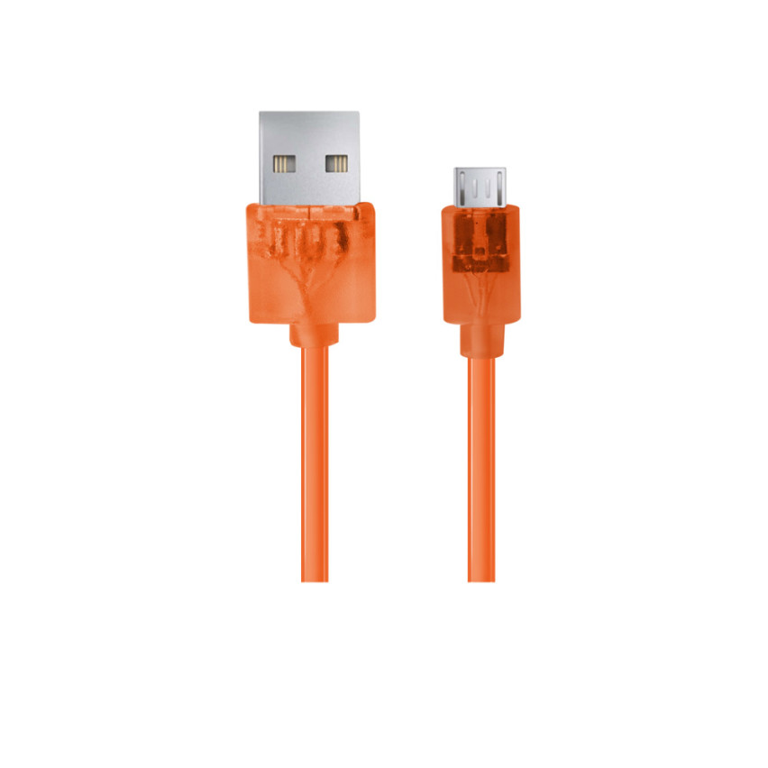 EB185O ESPERANZA MICRO USB 2.0 A-B M/M KABEL 1,5 M ORANŽOVÝ TRANSPARENTNÍ