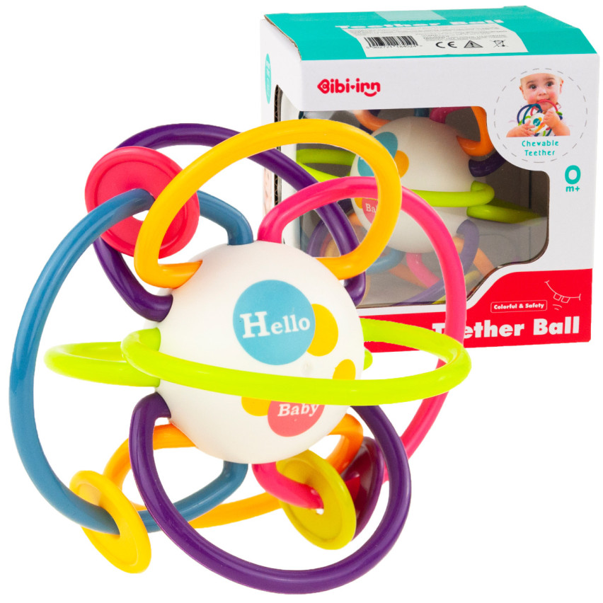 TG70286 BEISSRING BUNTEN RASSEL SENSORISCHEN BALL SPIRALE PERLEN VERFLOCHTEN