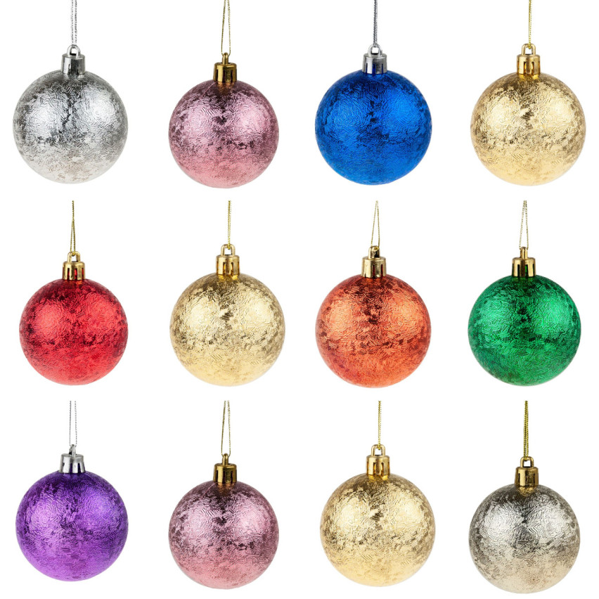 TG50995 BUNTE WEIHNACHTSBAUMKUGELN 12ER SET 6CM WEIHNACHTSDEKORATION