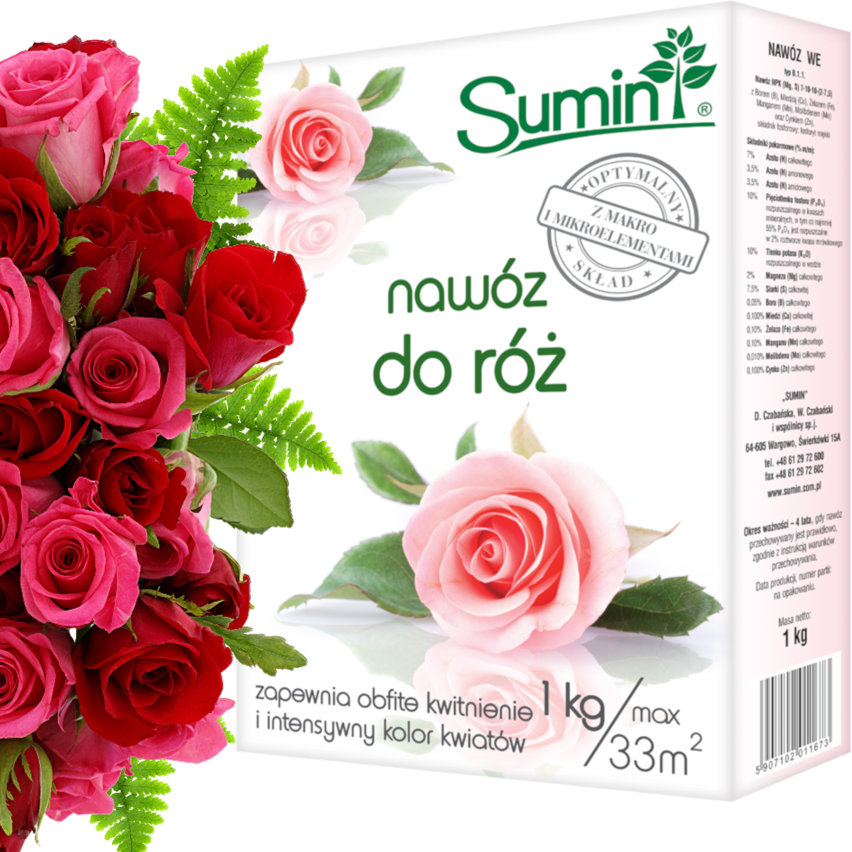 SUM14 Sumin Rosendünger, 1kg optimale Zusammensetzung, üppige Blüte, gesundes Wachstum